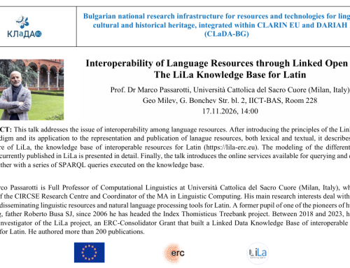 Interoperability of Language Resources through Linked Open Data:  The LiLa Knowledge Base for Latin